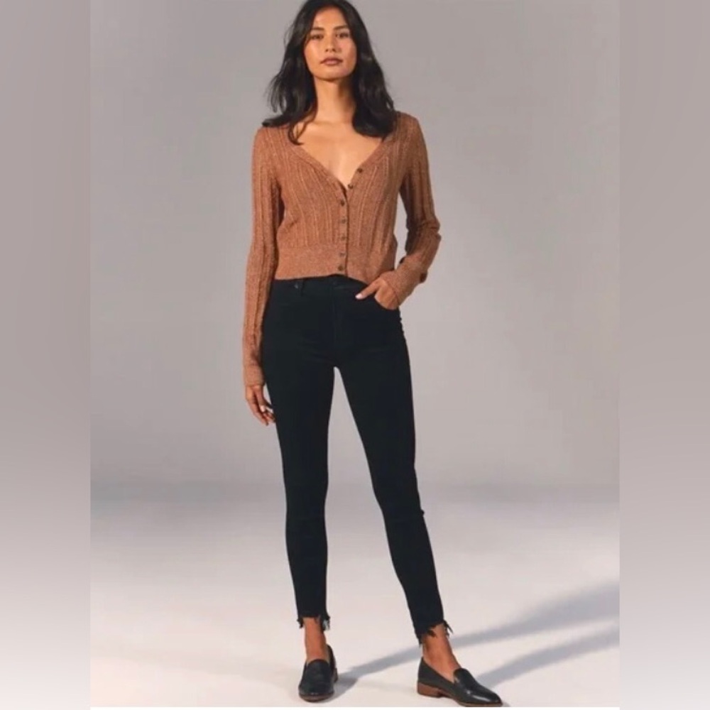 A&F Simone High Rise Notched Hem Denim